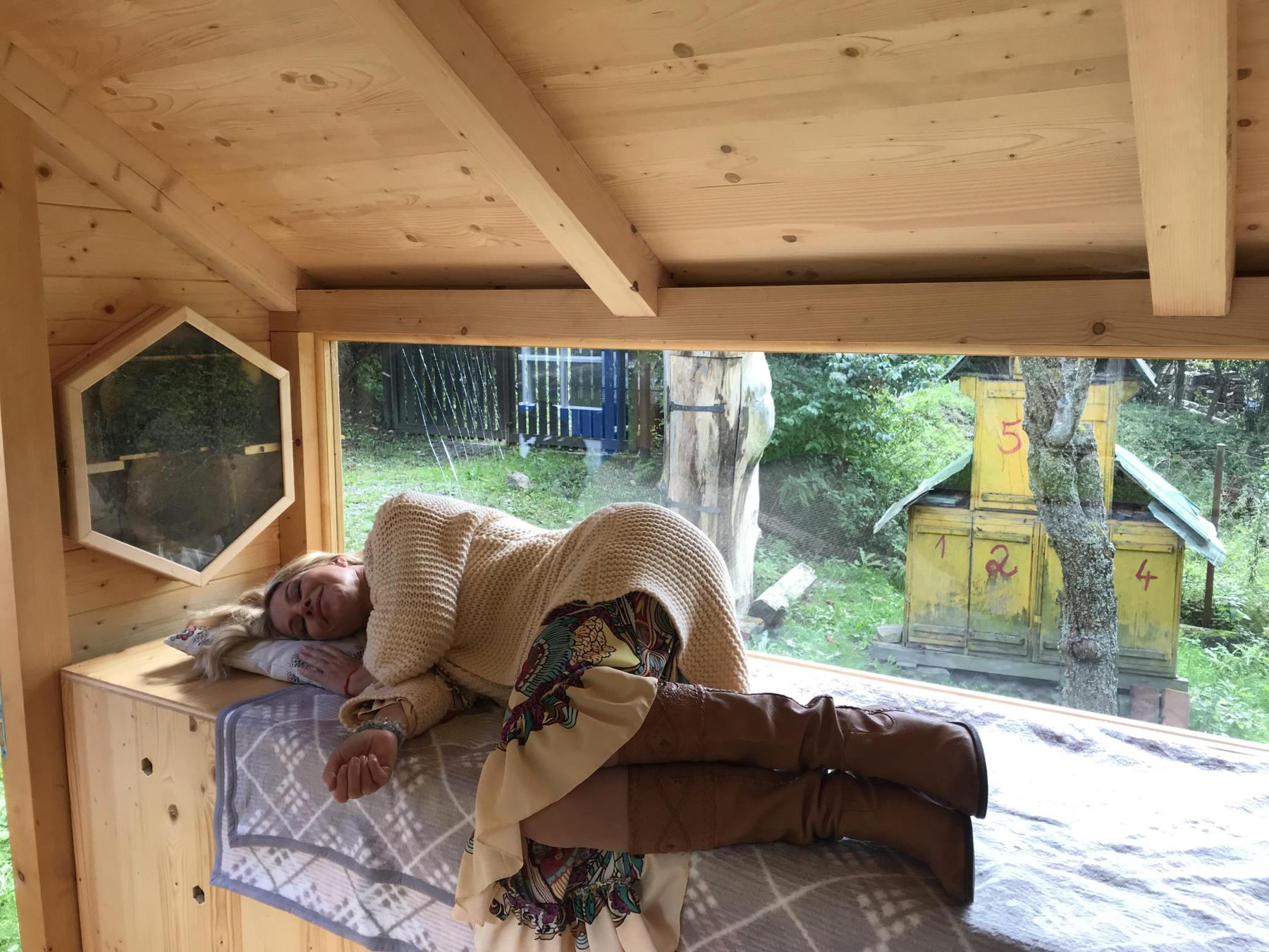 Apidomček v tvare včelej bunky